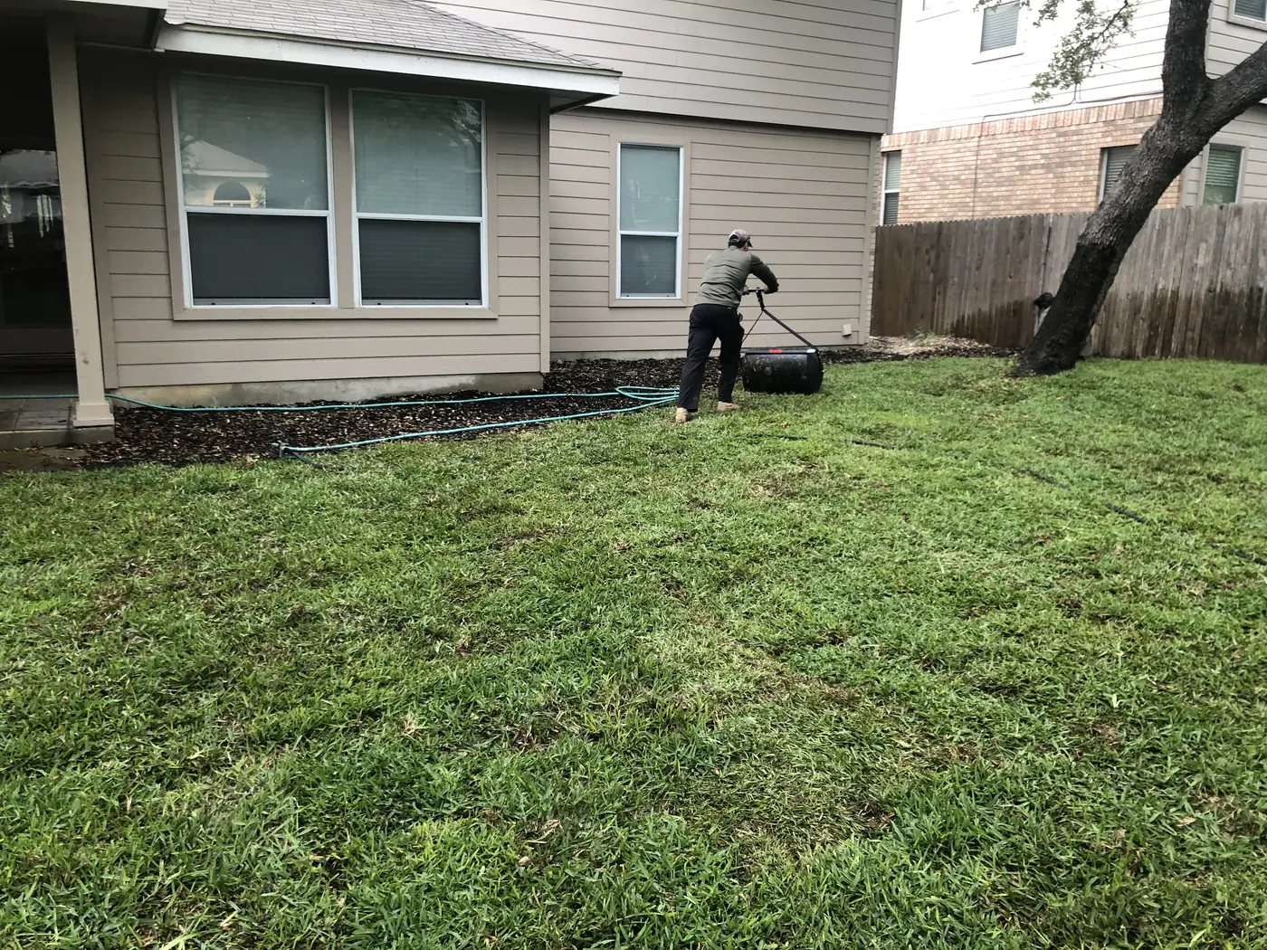 Backyard after cleanup in San Antonio